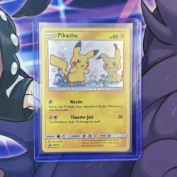Pokemon Pikachu TCG Sun & Moon SM162 Holo Promo Card Swirl - Image 1