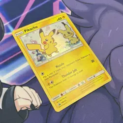 Pokemon Pikachu TCG Sun & Moon SM162 Holo Promo Card Swirl - Image 4