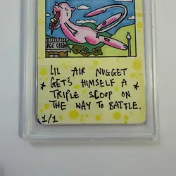 1/1 Original Hand Drawn Ice Cream Moo Mew Card Signed Brokemon Pokemon Parody - Image 4
