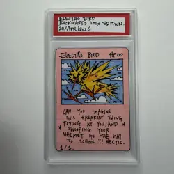 1/1 Original Hand Drawn Electro Bird Slabbed Signed Brokemon Parody Pokemon Card - Image 1