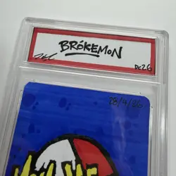 1/1 Original Hand Drawn Electro Bird Slabbed Signed Brokemon Parody Pokemon Card - Image 5