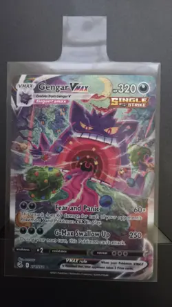 Gengar VMAX Secret Rare 320 HP Full Art Holo Fusion Strike Pokemon Card 271/264 - Image 1