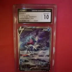 Pokemon Suicune V 2023 Crown Zenith GG38/GG70 Ultra Rare Holo CGC 10 Card - Image 1