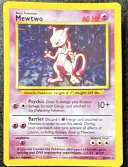 ✨ Mewtwo 10/102 Pokemon TCG 1999 Base Set Holo Unlimited Rare Hologram Card 💎💯 - Image 1
