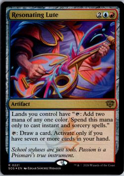 Resonating Lute R Secrets of Strixhaven 221 NM Foil Magic - Image 1