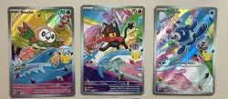 Pokemon TCG First Partner Illustration Collection | Gen 7 Starters | Set Of 3 NM - Image 1