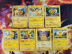 7x Pikachu Card Lot Pokemon TCG - Image 1