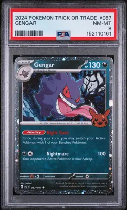 PSA 8 Gengar 057 Trick Or Trade Pokemon TCG 2024 NM-MT - Image 1