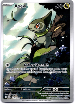 Pokemon TCG Axew 145/086 Sv Black Bolt Full Art Holo Rare Near Mint - Image 1