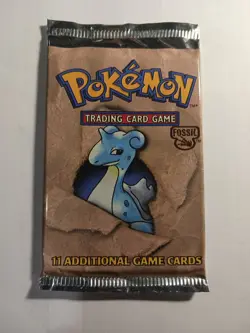 Pokemon Fossil Booster Pack Lapras Artwork Unlimited 1999 Sealed 742818060714 - Image 1