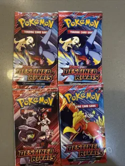 Pokemon Scarlet & Violet Destined Rivals Single Booster Pack Lot of 4 New Sealed - Image 1