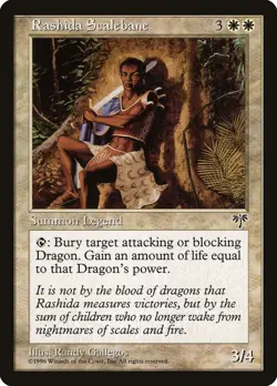 Rashida Scalebane Mirage NM White Rare MAGIC THE GATHERING MTG CARD ABUGames - Image 1