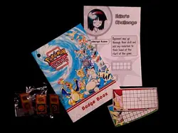 WOTC Original 1999 Pokemon League Badge Book Vintage + League Extras - Image 1