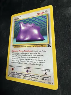 Pokemon Ditto Fossil Holo Rare Unlimited 3/62 Basic 50 HP English Card 1999 - Image 3