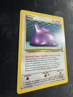 Pokemon Ditto Fossil Holo Rare Unlimited 3/62 Basic 50 HP English Card 1999 - Image 4