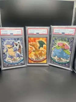 1999 Topps Pokemon TV Charizard, Blastoise, & Venusaur PSA 10 - Image 1