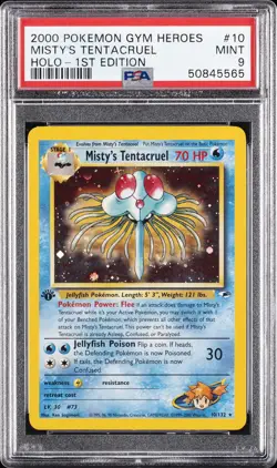 2000 POKEMON GYM HEROES HOLO-1ST ED #10 MISTY'S TENTACRUEL PSA 9 - Image 1