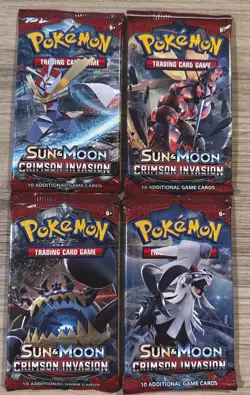 🔥Pokemon Sun & Moon Crimson Invasion Booster 4 Pack - 2017 Sealed Collectible🔥 820650802492 - Image 1