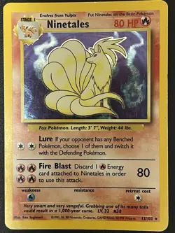 Pokemon TCG Ninetales Base Set 12/102 Holo 1999-2000 Moderately Played/ Damage - Image 1