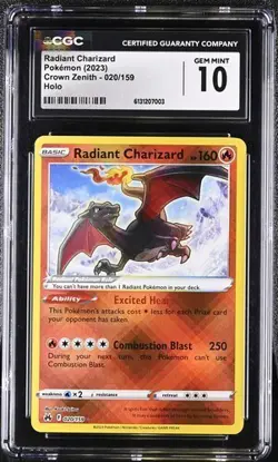 POKEMON CROWN ZENITH RADIANT CHARIZARD 020/159 HOLO CGC 10 GEM MINT (B) - Image 1