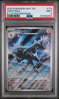 Zebstrika 115/086 Illustration Rare Wht En-white Flare Pokemon PSA 9 - Image 1