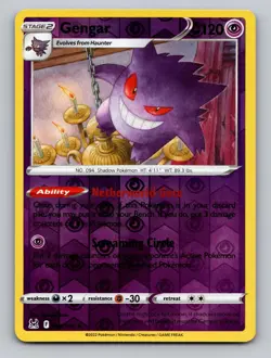 Gengar 066/196 Holo Rare Lost Origin Pokemon Reverse Holo NM - Image 1