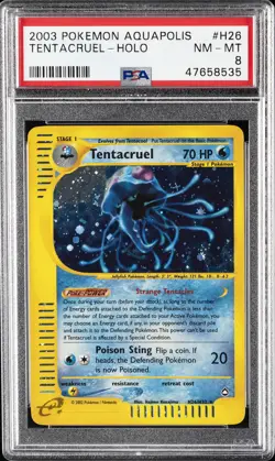 2003 POKEMON AQUAPOLIS #H26 TENTACRUEL-HOLO PSA 8 - Image 1