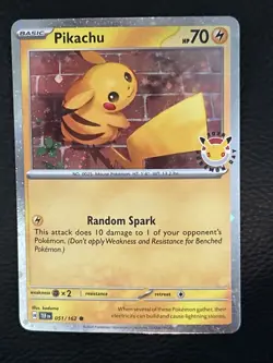 Pokemon Pikachu 51/162 Cosmo Holo "2026 Pokemon Day" NM | 30th Anniversary - Image 1