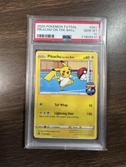 Pikachu on the Ball 2020 Pokemon Futsal #001 PSA 10 - Image 1