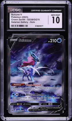2023 Pokemon Crown Zenith Suicune V #GG38 CGC 10 - Image 1