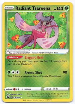 Pokemon TCG Radiant Tsareena 016/195 Silver Tempest Playset NM - Image 1