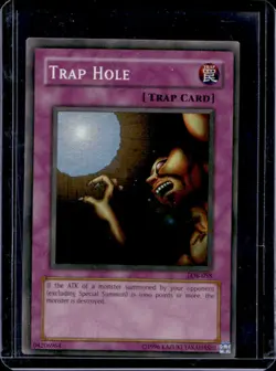 2002 Yu-Gi-Oh Legend of Blue Eyes White Dragon Trap Hole #LOB-058 - Image 1
