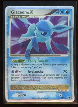 2008 Pokemon Diamond & Pearl Majestic Dawn 98/100 Glaceon LV.X Holo Foil Rare - Image 1