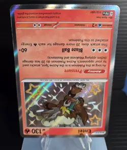 Pokemon Entei Shiny Rare Holo SV: Paldean Fates 112/091 130 HP Blaze Ball Card - Image 2