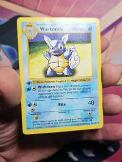 WARTORTLE 42/102 - 1st Edition SHADOWLESS - Base Set - WOTC POKEMON CARD - MP/HP - Image 3