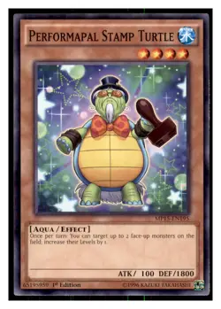 Yugioh Performapal Stamp Turtle #MP15-EN195 2015 Mega-Tins Mega Pack LP - Image 1