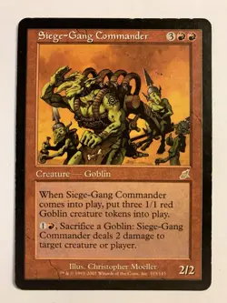1X MP MTG Magic The Gathering Siege-Gang Commander Scourge Rare Red Card - Image 1