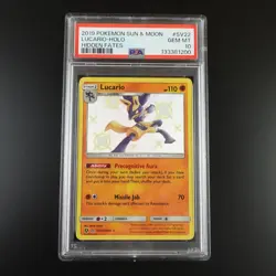 PSA 10 Lucario SV22/SV94 Pokemon Hidden Fates Holo Card - Image 1