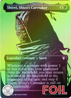 Shirei, Shizo's Caretaker (Borderless) - Commander Masters (676) - NM Foil - Image 1