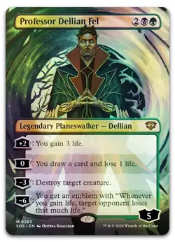 Professor Dellian Fel (Borderless) #283 (Foil) NM Secrets of Strixhaven - Image 1