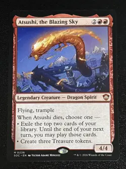 MTG Commander: Secrets of Strixhaven Atsushi, the Blazing Sky 0236 NM Mythic - Image 1