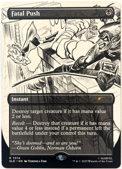 MTG Fatal Push Secret Lair x Spider-Man 7014 NM - Image 1