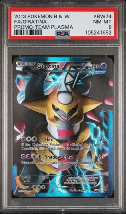 Pokemon Black & White Black Star Promo Giratina Full Art Team Plasma BW74 PSA 8 - Image 1