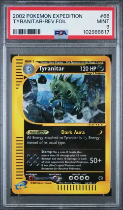 2002 Pokemon Expedition Tyranitar 66/165 Reverse Holo PSA 9 LOW POP (10 CERT) - Image 1