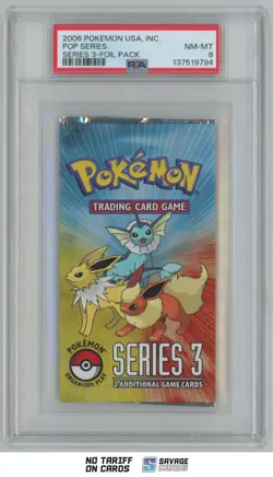 2006 Pokemon USA Series 3 Foil Sealed Pack Pop Series PSA 8 - Image 1