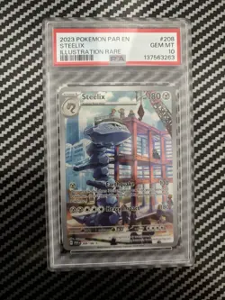 Pokemon 2023 Steelix 208/182 Full Art IR Paradox Rift GEM MINT PSA 10 - Image 1