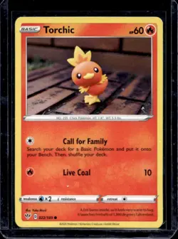 2020 Pokemon SWSH Darkness Ablaze Torchic #022/189 - Image 1
