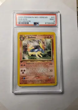 2000 POKEMON NEO GENESIS 1ST ED #46 QUILAVA PSA 9 - Image 1