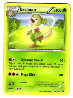 Breloom 16/160 Rare Primal Clash Pokemon Near Mint - Image 1