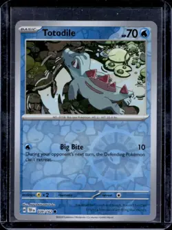2024 Pokemon Temporal Forces Totodile Reverse Holo #039/162 - Image 1